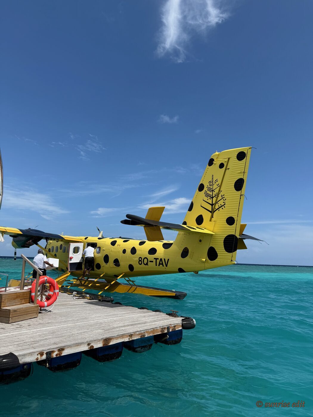 Maldives seaplane at the pier